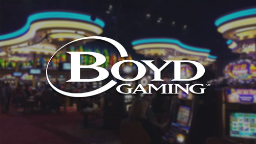 Boyd gaming logo with casino background